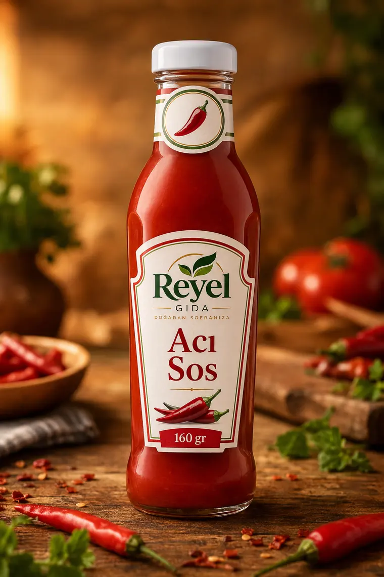 Reyel Gıda Hot Sauce 160 g glass bottle