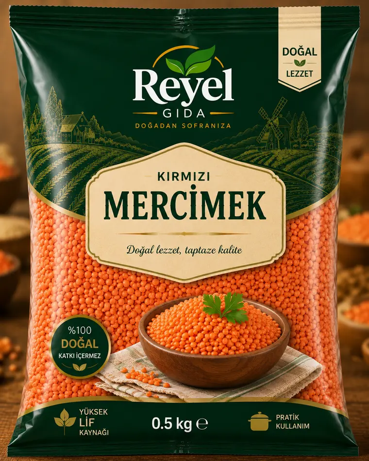 Reyel Gıda Red Lentils 0.5 kg pack