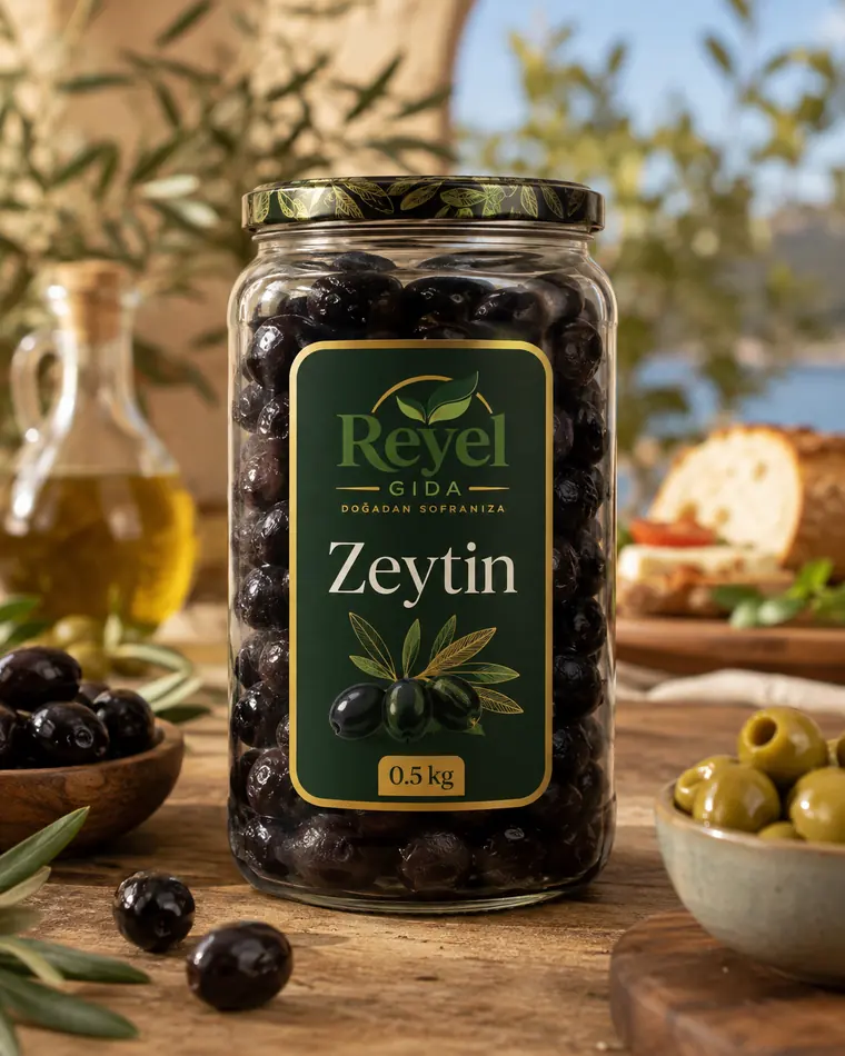 Reyel Gıda Olives 0.5 kg glass jar